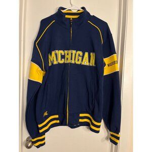University Of Michigan Wolverines Track Jacket M Stripe Rib Officially Licensed